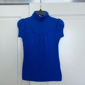 Royal Blue Short Sleeve Turtle Neck